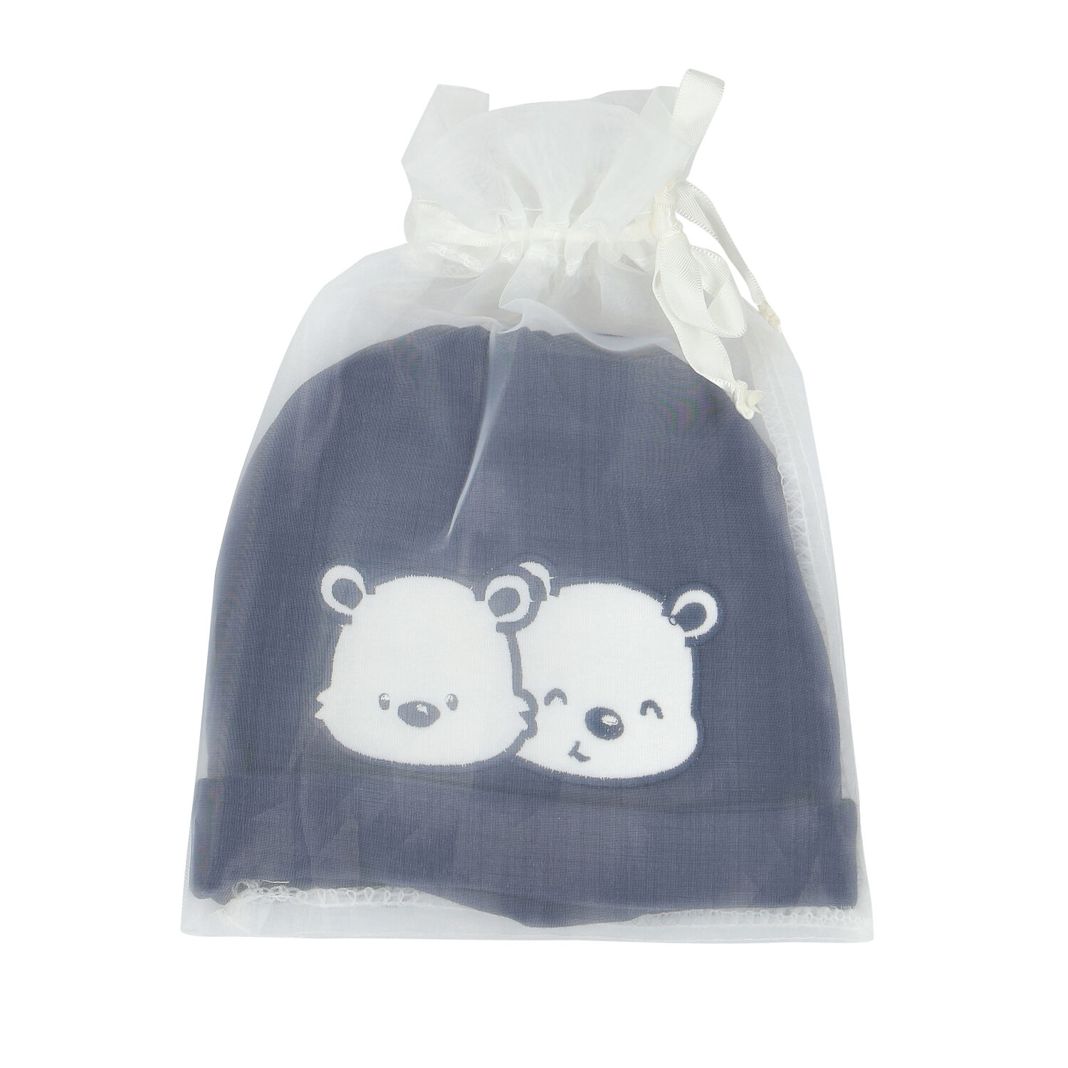 Baby Boys Navy Teddy Hat, 1, hi-res