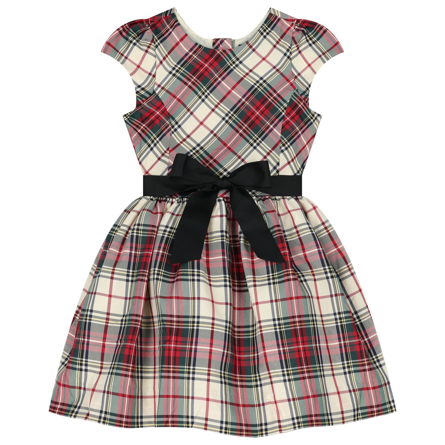 Girls Ivory, Red & Green Tartan Dress, 1, hi-res image number null