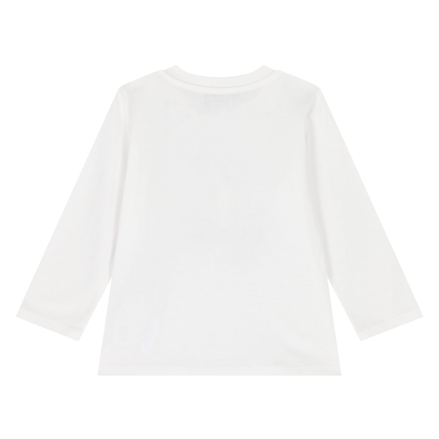 Younger White Teddy Bear Logo Long Sleeve Top, 1, hi-res