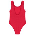 Girls Red Crinkle Swimsuit , 4, hi-res