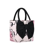 Girls Pink & Black Bow Hand Bag, 1, hi-res