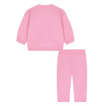 Younger Girls Pink Boke Flower Tracksuit