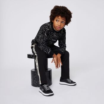 Boys Black Logo Joggers
