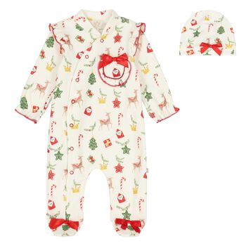 Baby Girls Ivory Babygrow Set