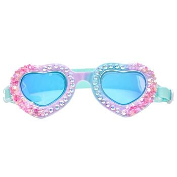 Girls Aqua Rhinestone Swimming Goggles