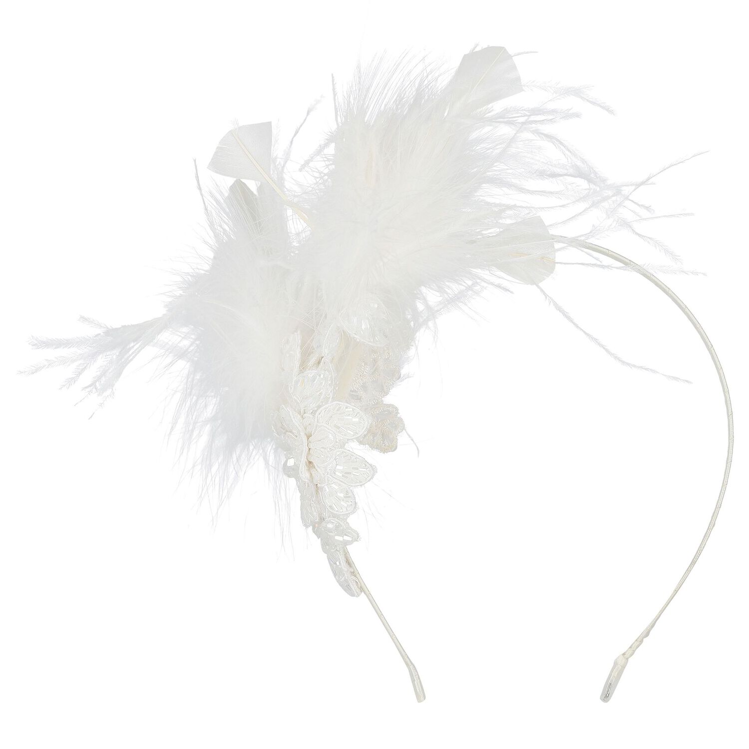 Girls White Feather Miracle Headband, 1, hi-res image number null