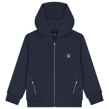 Boys Navy Blue Zip Up Top