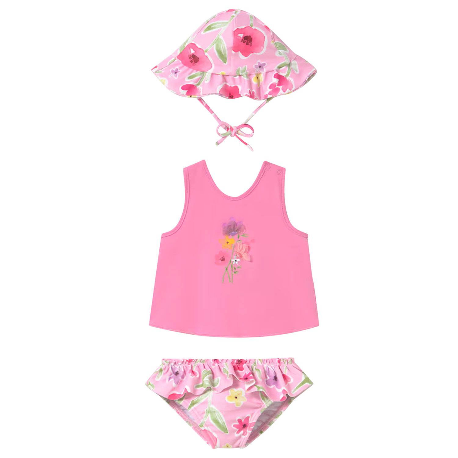 Baby Girls Pink Swim Set, 1, hi-res