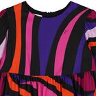 Younger Girls Black Vortice Tiered Dress, 1, hi-res
