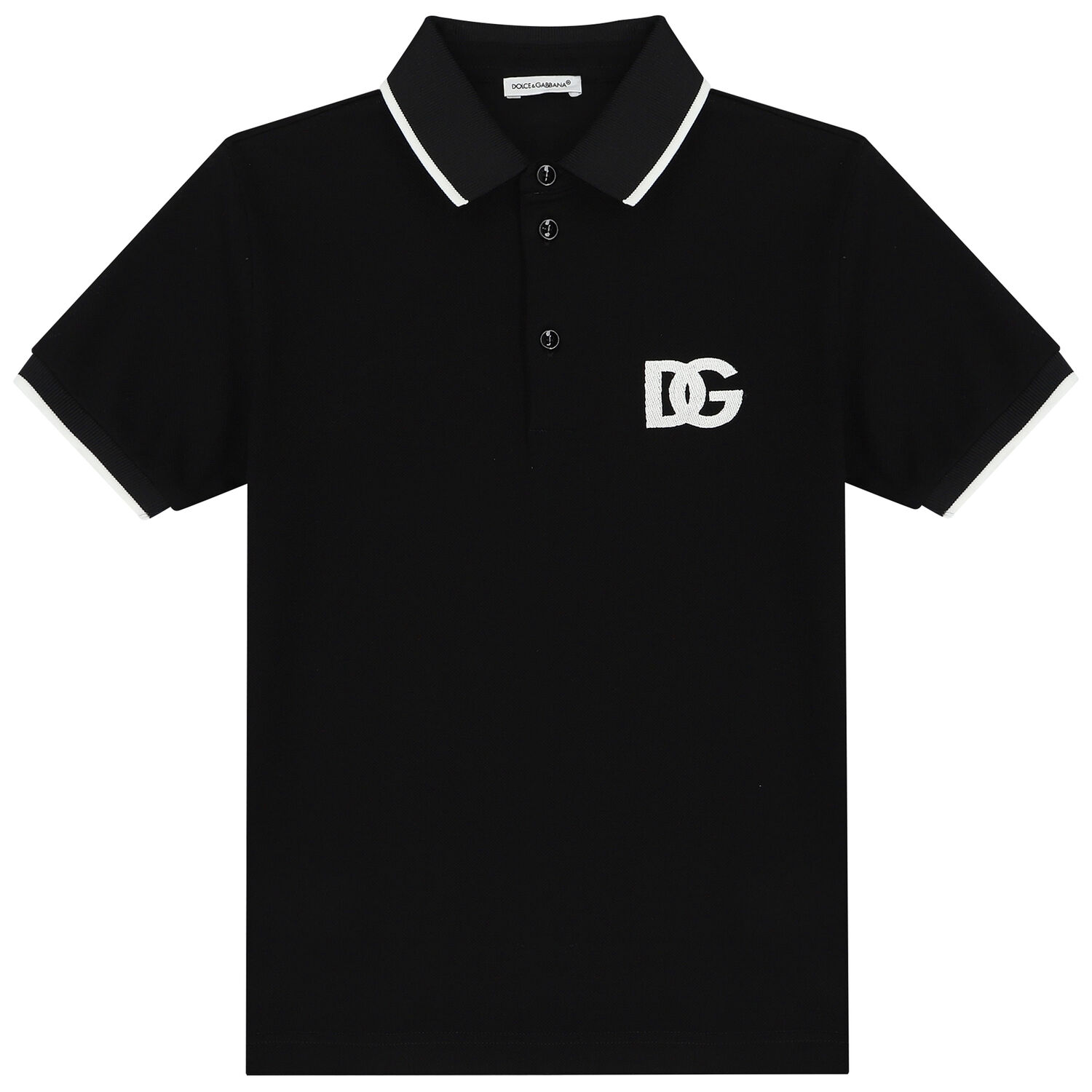 Boys Black Logo Polo Shirt, 1, hi-res image number null