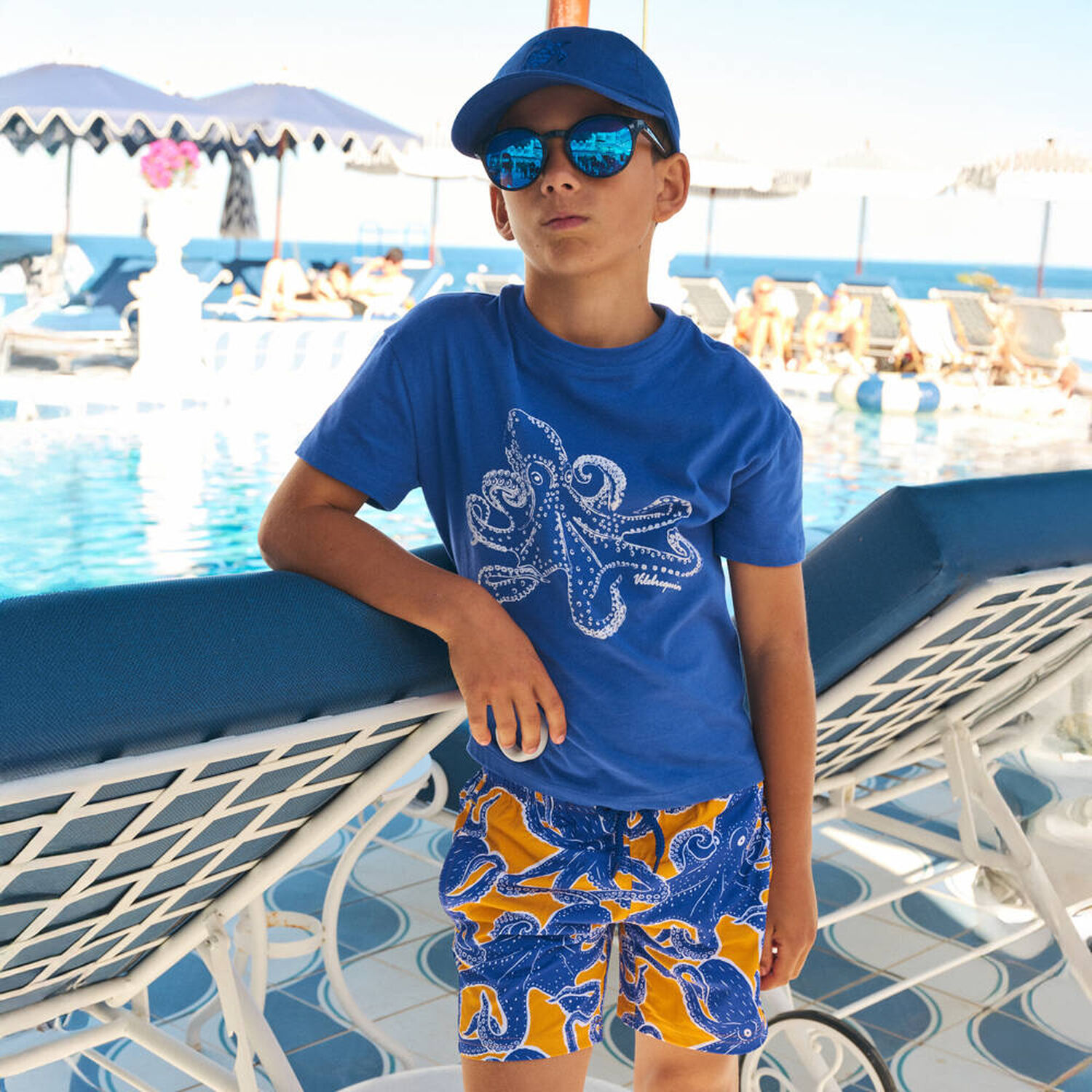 Boys Blue Octopus T-Shirt, 1, hi-res image number null