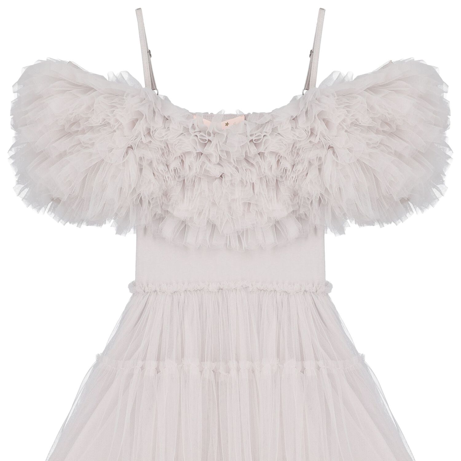 فستان تول بنات بالون الرمادي, 1, hi-res