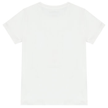 Girls White Bunny Logo T-Shirt
