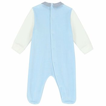 Baby Boys Blue & White Babygrow