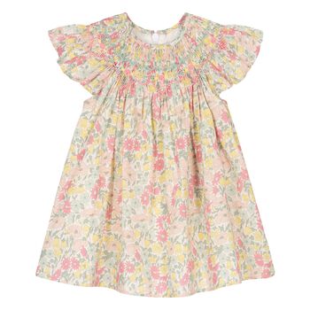 Baby Girls Pink & Yellow Liberty Print Dress