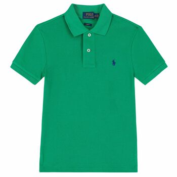 Older Boys Green Logo Polo Shirt