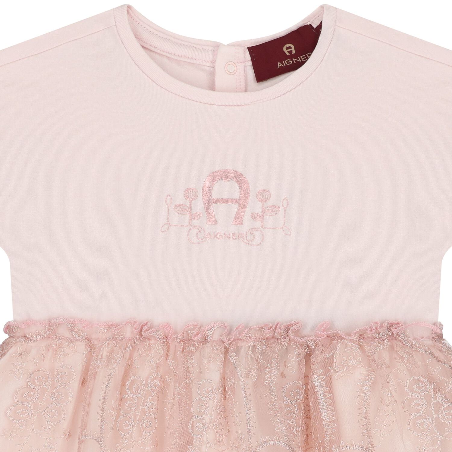 Younger Girls Pink Logo Dress, 2, hi-res