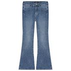 Girls Blue Embellished Denim Jeans, 1, hi-res