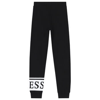 Girls Black Logo Joggers