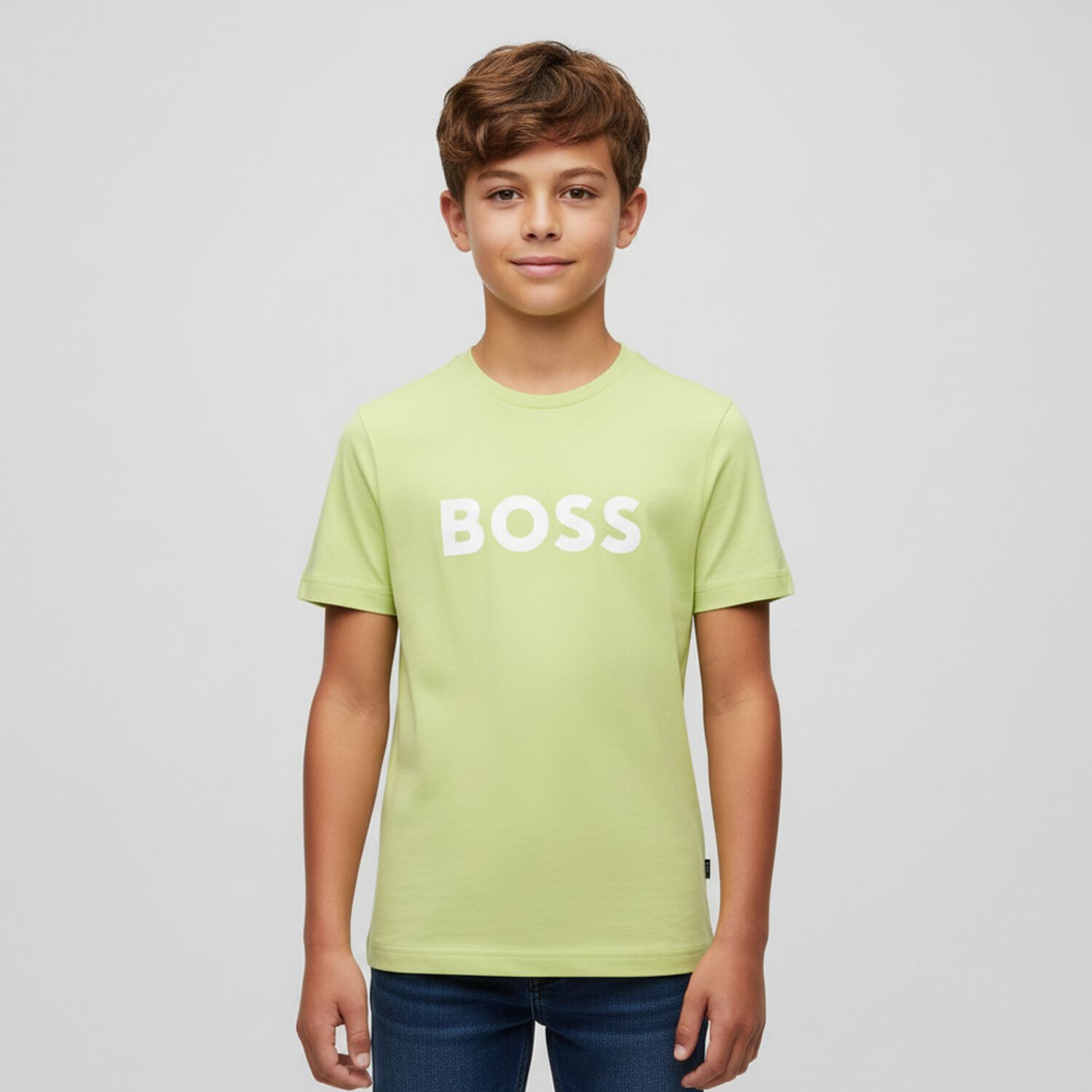 Boys Green Logo T-Shirt, 5, hi-res image number null