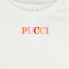 Younger Girls White & Pink Logo Flared Dress, 1, hi-res