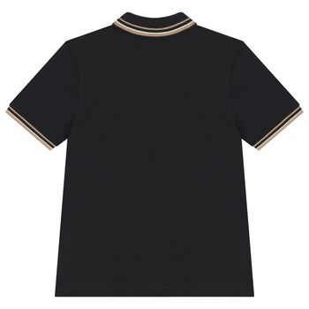 Boys Black Logo Polo Shirt