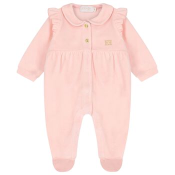 Baby Girls Pink Logo Babygrow