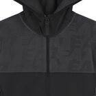 Boys Grey & Black Logo Hooded Zip Up Top, 1, hi-res