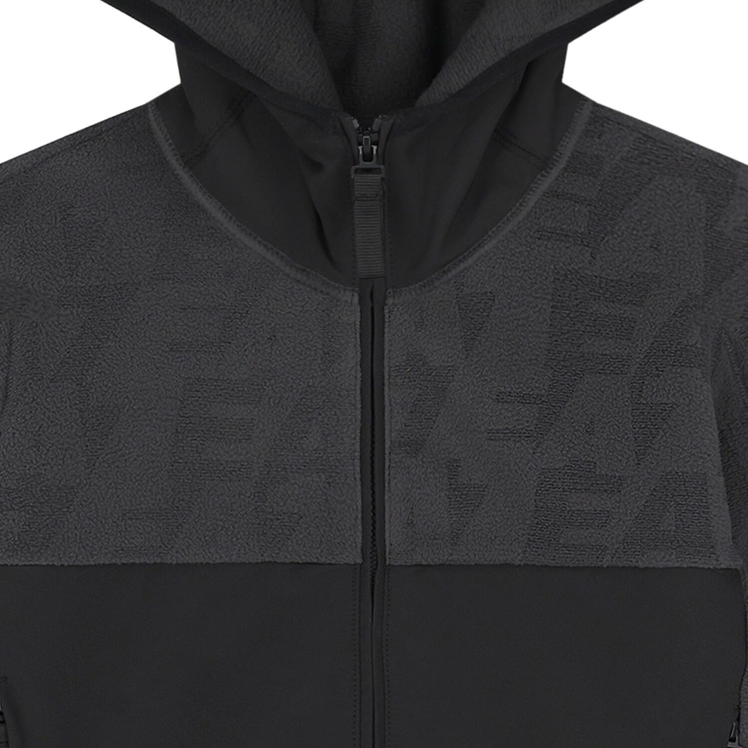 Boys Grey & Black Logo Hooded Zip Up Top, 1, hi-res