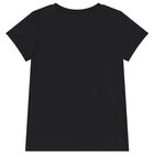 Girls Black Logo T-Shirt, 1, hi-res