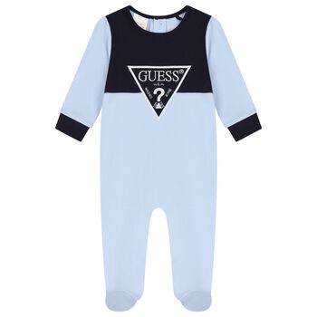 Baby Boys Blue Logo Babygrow