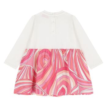 Younger Girls Pink & White Logo Iride Dress