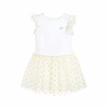 Girls Ivory & Gold Dress