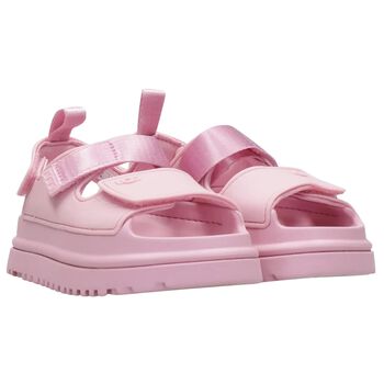 Girls Pink Chunky Logo Sandals 