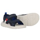 Boys Blue Logo Sandals, 1, hi-res