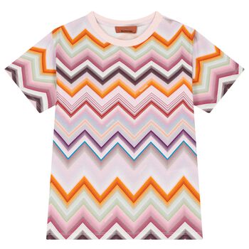 Girl Multi-Coloured Zig Zag T-Shirt