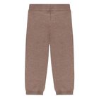 Younger Girls Beige Teddy Bear Knitted Tracksuit, 1, hi-res