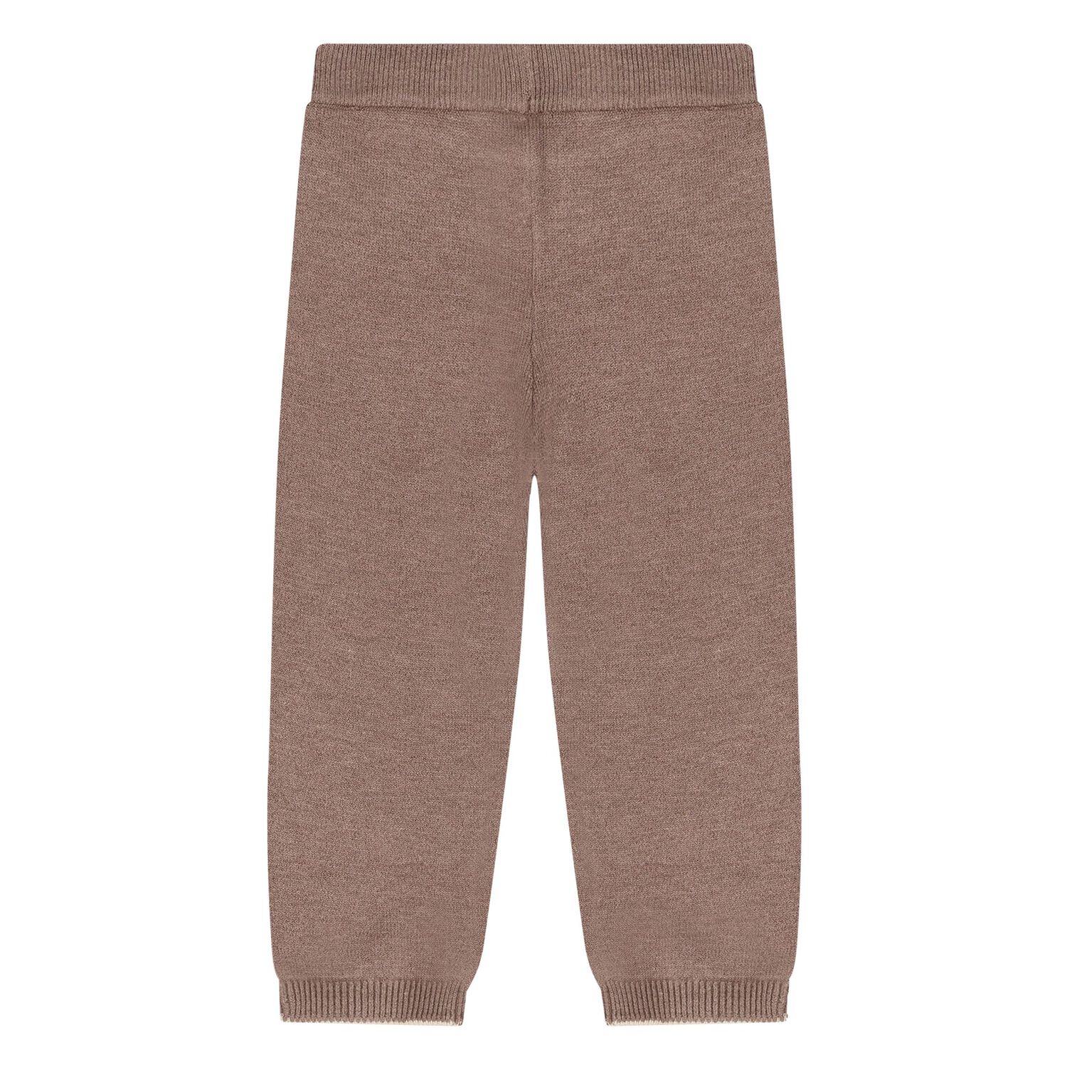 Younger Girls Beige Teddy Bear Knitted Tracksuit, 1, hi-res