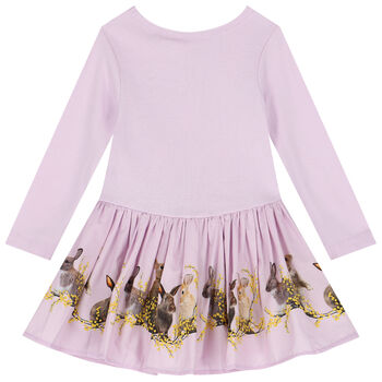Younger Girls Purple Rabbit Dress