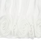 Girls White Flower Satin Dress, 1, hi-res