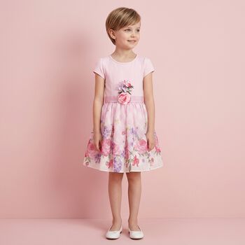 Girls Pink Floral Dress