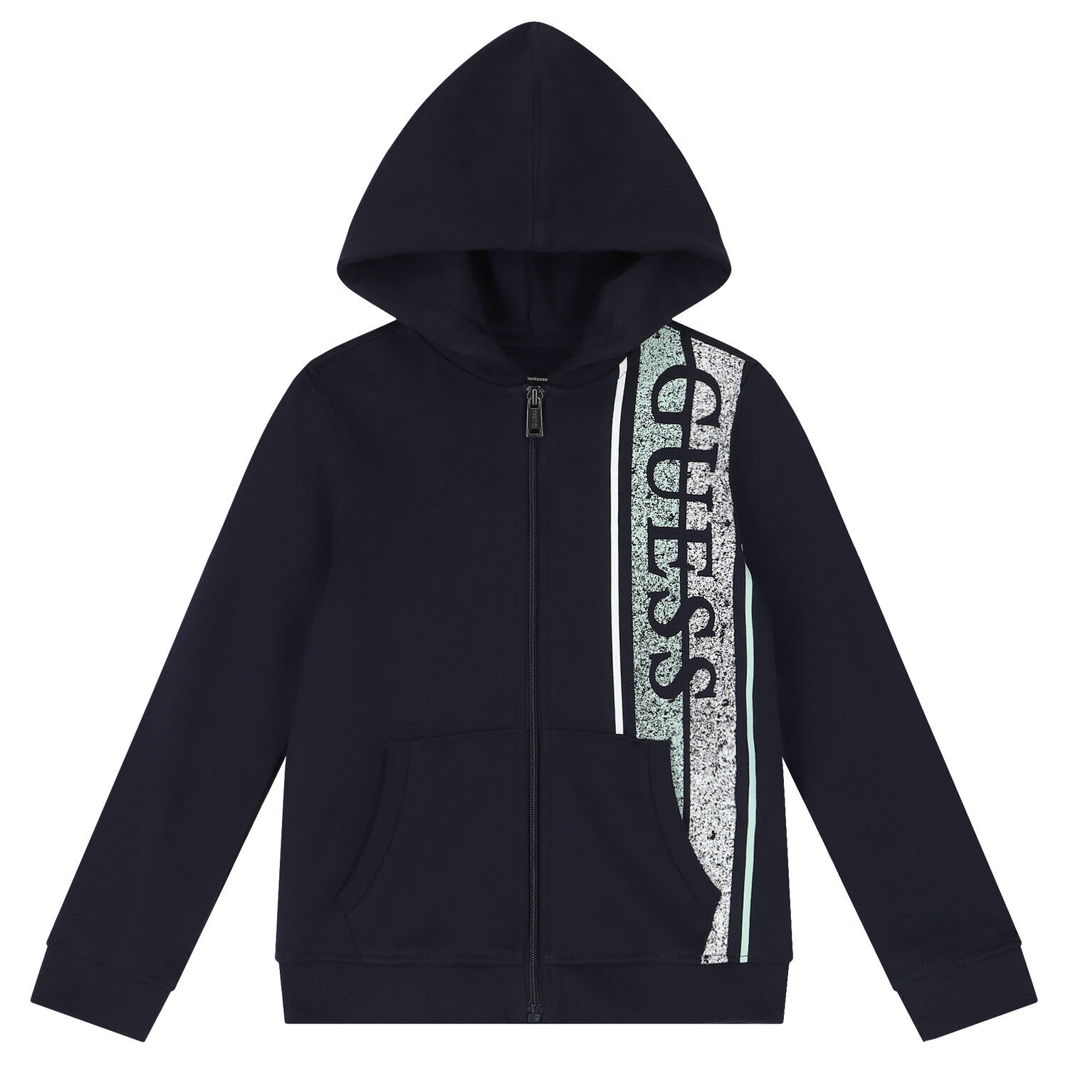 Boys Navy Blue Logo Hooded Top, 1, hi-res image number null