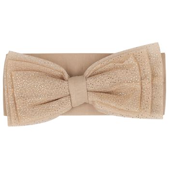 Girls Beige Bow Headband