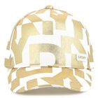 Girls White & Gold Cap, 1, hi-res