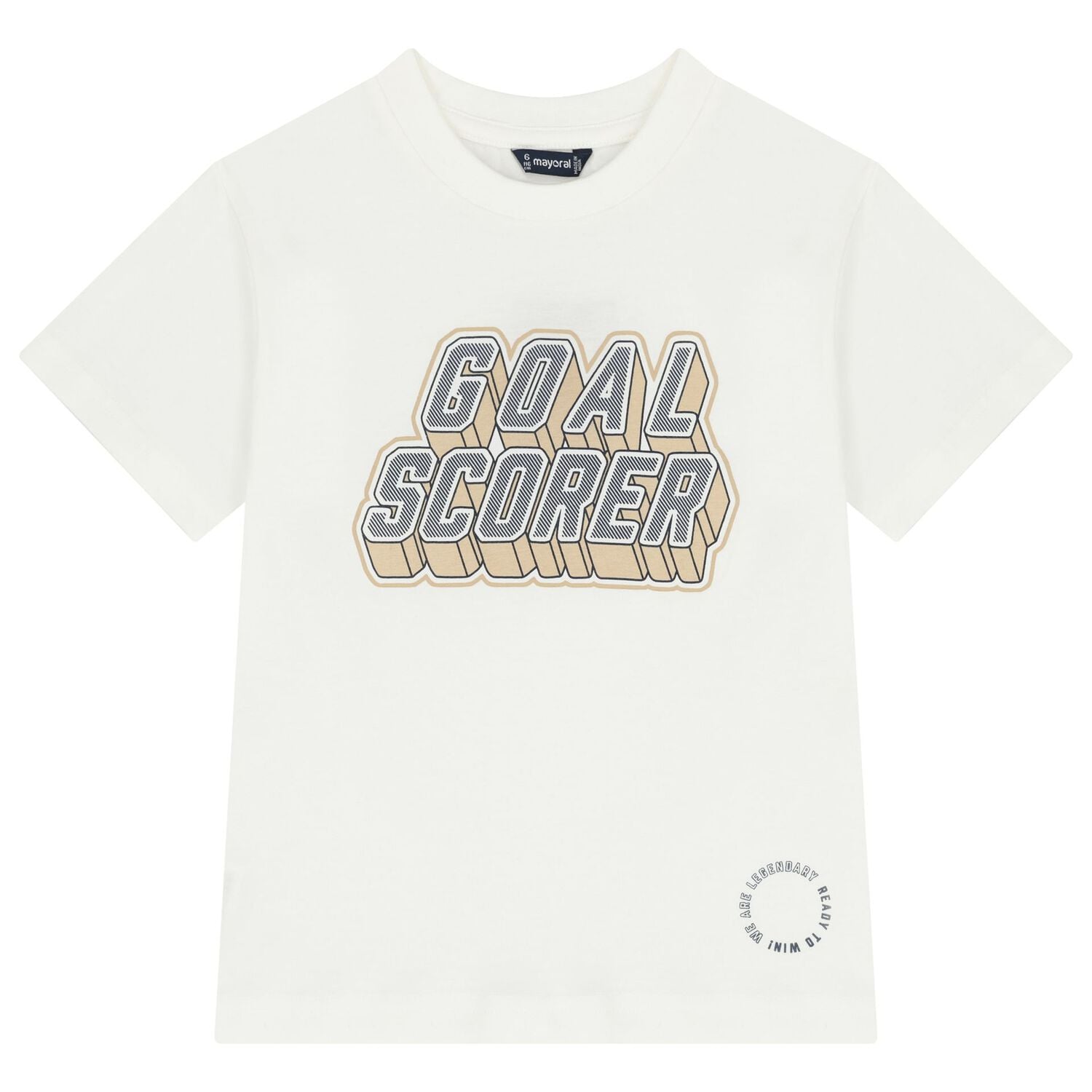 Boys White & Beige Shorts Set, 1, hi-res
