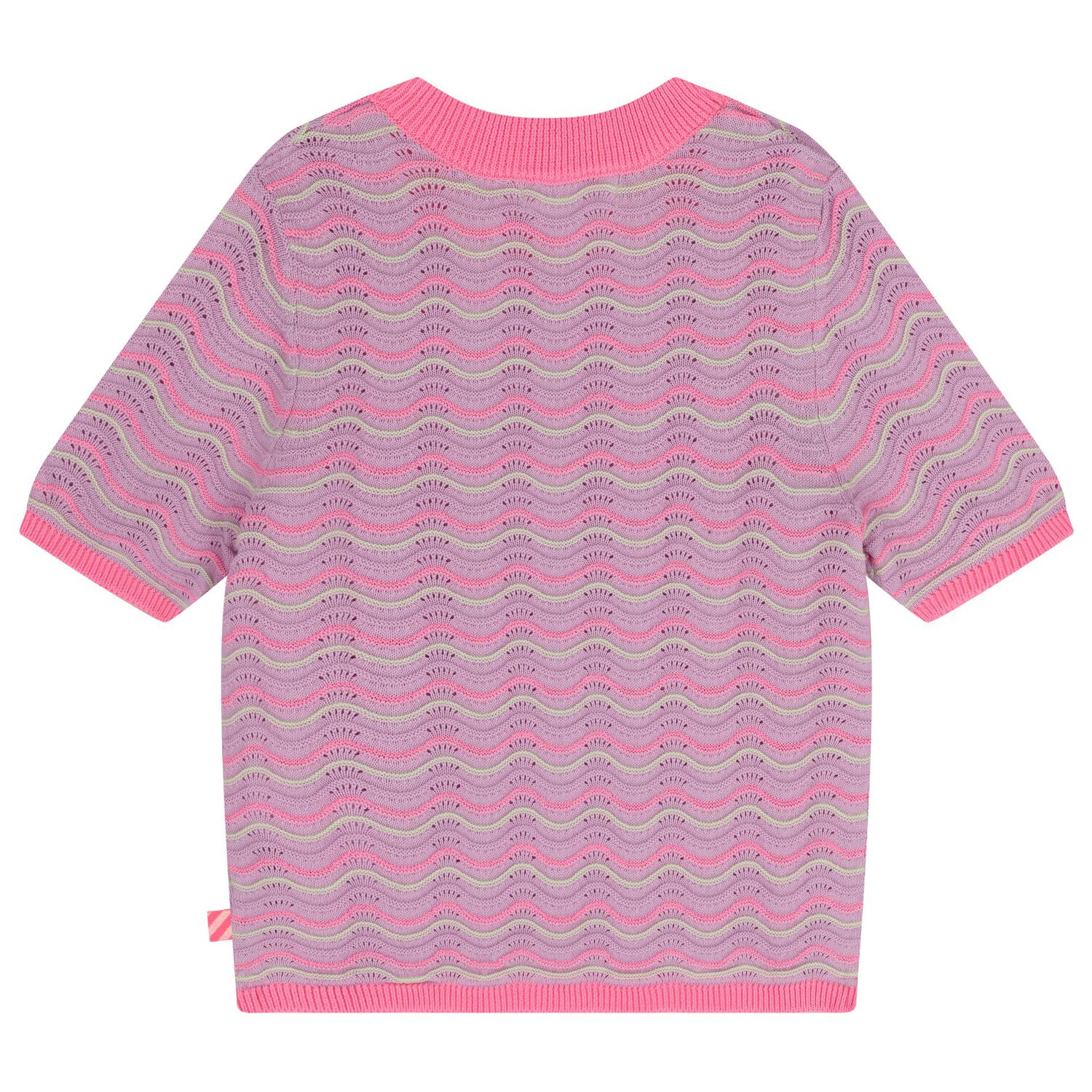 Girls Pink & Purple Crochet Knit Top, 1, hi-res