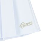 Girls White Logo Pleated Skirt, 1, hi-res