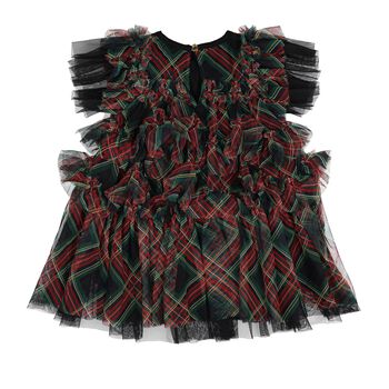Baby Girls Green & Red Tartan Tulle Etta Dress