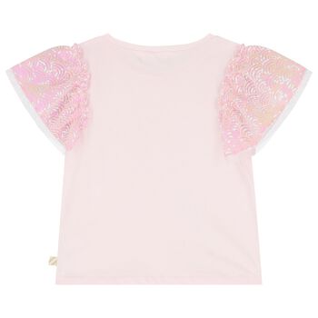Girls Pink Embellished T-Shirt