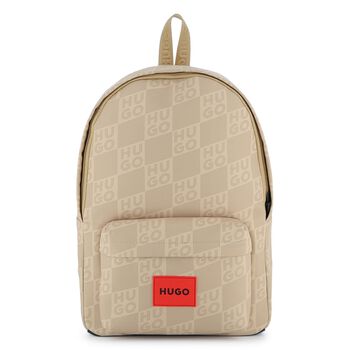 Boys Beige Logo Backpack
